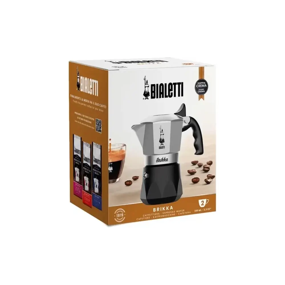 New Brikka 2 Tazze Caffettiera Caffè Cremoso Bialetti