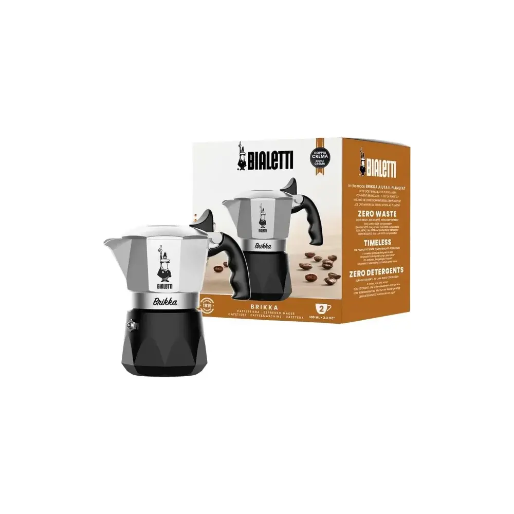 New Brikka 2 Tazze Caffettiera Caffè Cremoso Bialetti