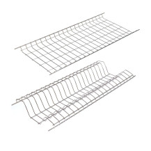 SCOLAPIATTI CROMATO A GRIGLIA PENSILE 2 PIANI cm 86