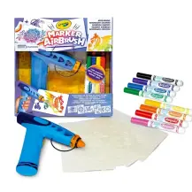 Aerografo Marker Airbrush con 8 Pennarelli e Stencil Crayola