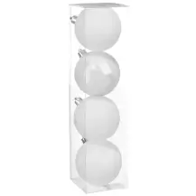 Set 4 Palline di Natale Bianche 8 cm Feeric