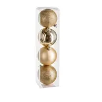 Set 4 Palline di Natale Oro 8 cm Feeric