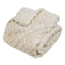 Coperta Adriel Peluche Jacquard 180x230 Beige Atmosphera