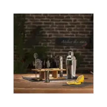 Set Cocktail Victor 6 Pezzi Acciaio e Legno di Mango