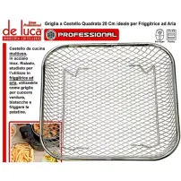 Griglia Quadra 20 cm in Inox per Friggitrice ad Aria De Luca