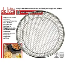 Griglia Tonda 20 cm in Inox per Friggitrice ad Aria De Luca