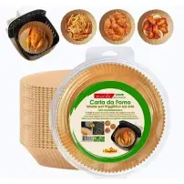 Carta Forno Rotonda 20 cm Friggitrice ad Aria, 50 Fogli Bio