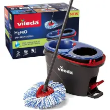 Kit Lavapavimenti Vileda H2PrO Spin Mop con Fiocco di Ricambio