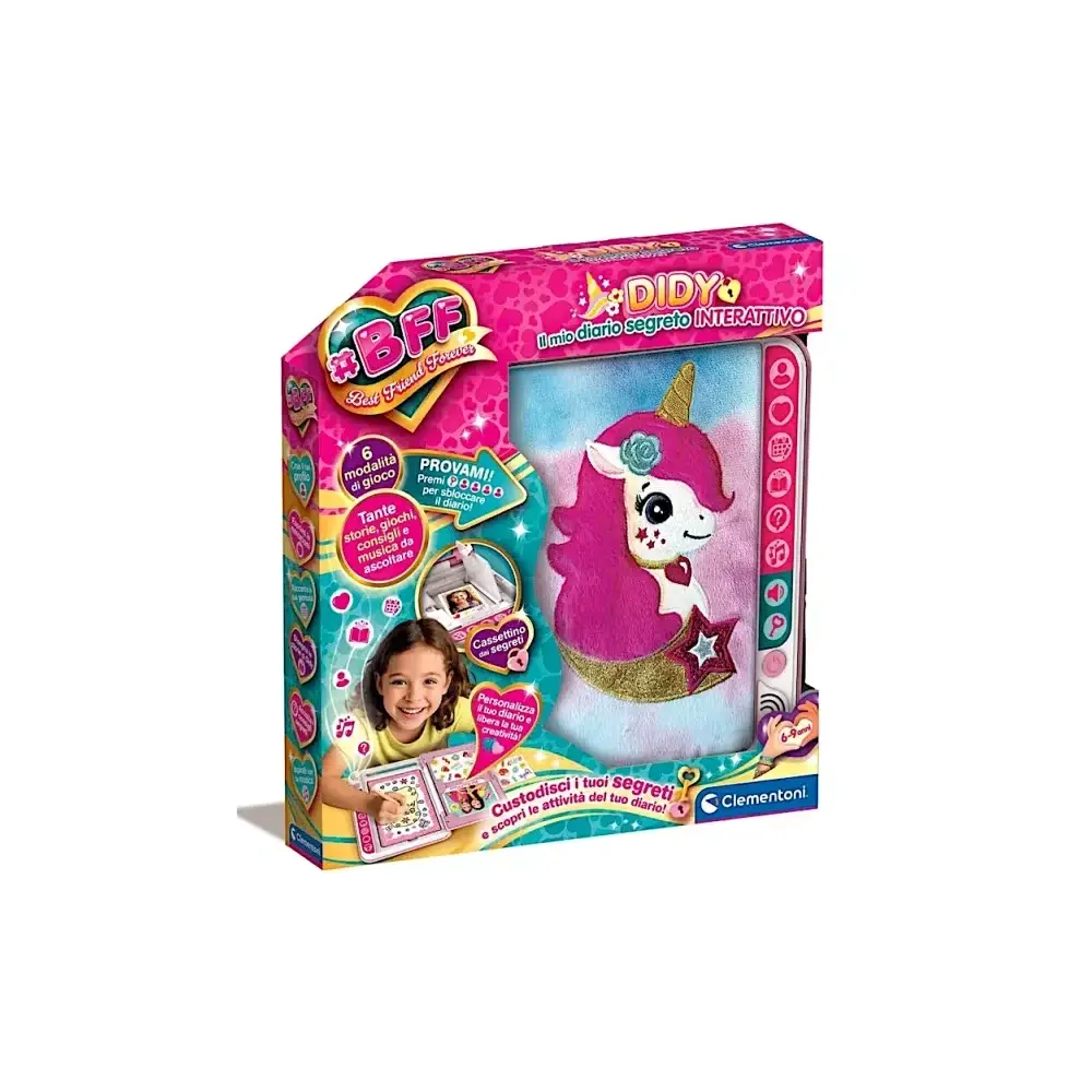 BFF Diario Segreto Unicorno Interattivo 6 modalità gioco Clementoni