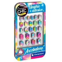 Crazy Chic Unghie Finte Adesive Arcobaleno 24 pezzi Clementoni