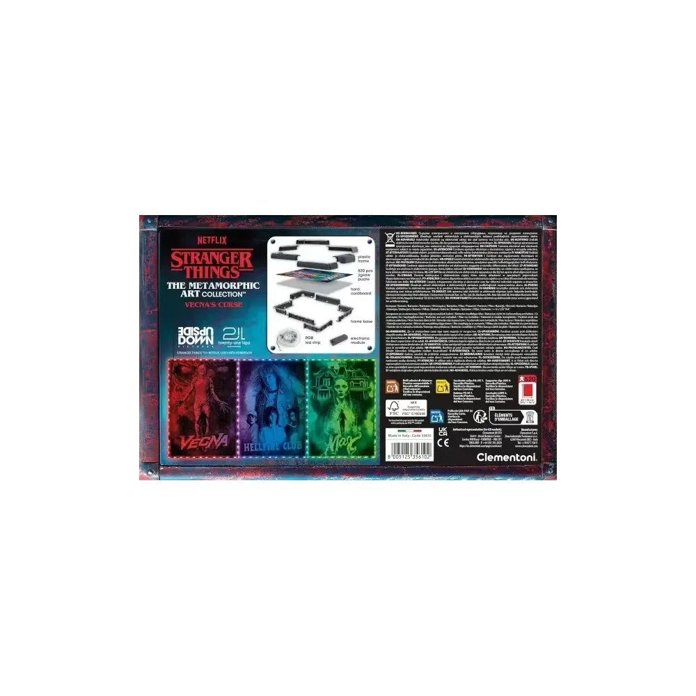 Stranger Things Puzzle 520 pezzi Vecna's Curse LED… Clementoni