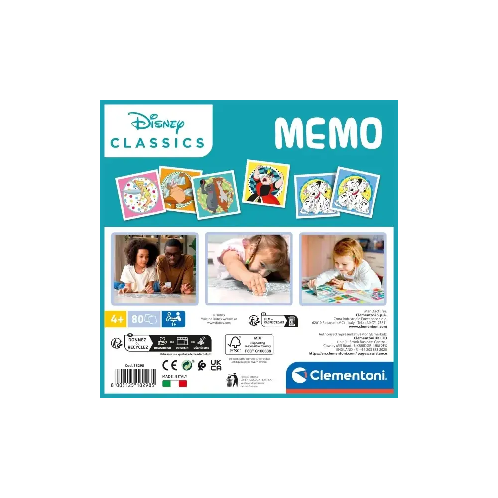 Disney Memory Game – 80 Tessere Clementoni
