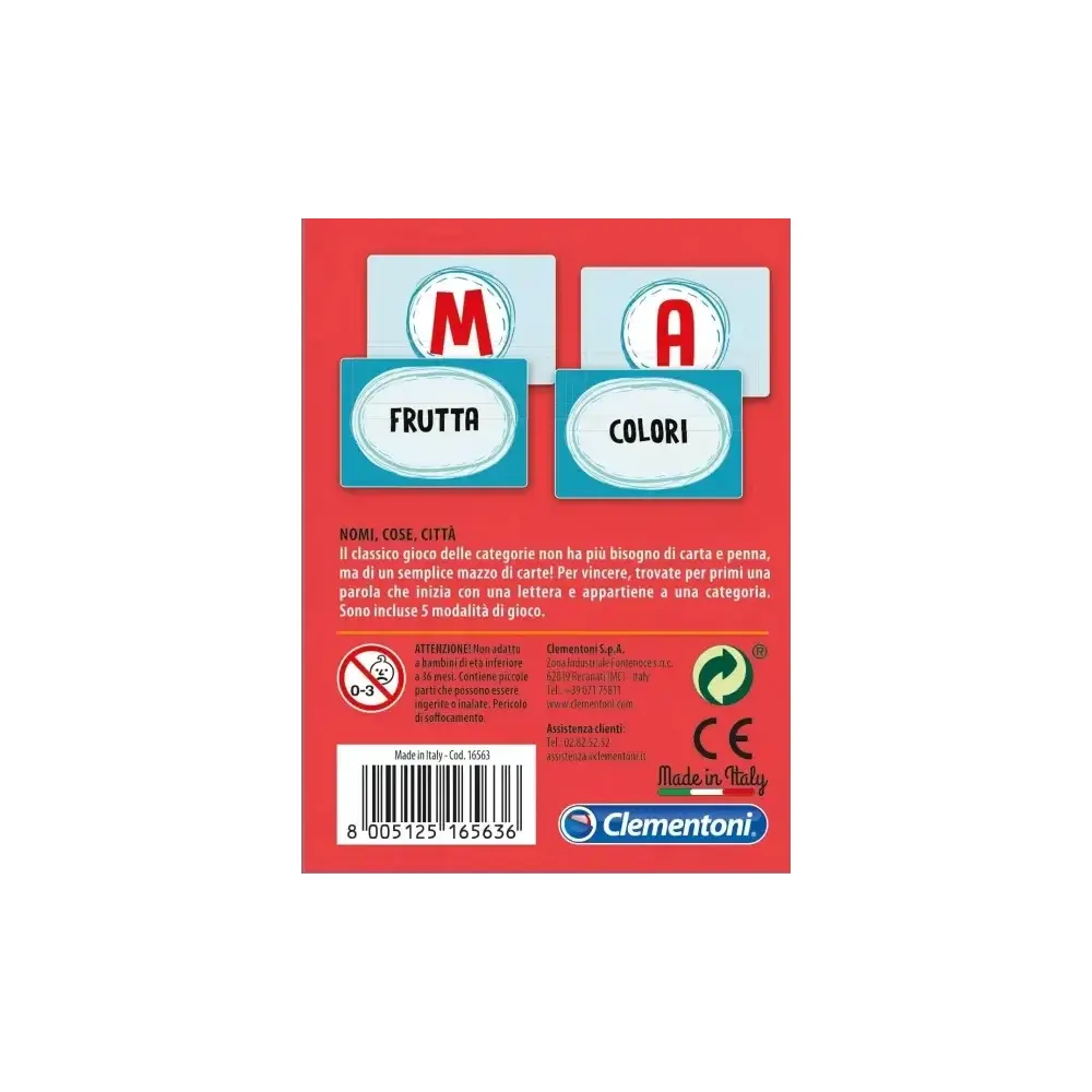 Nomi Cose Città – Gioco di Carte Clementoni