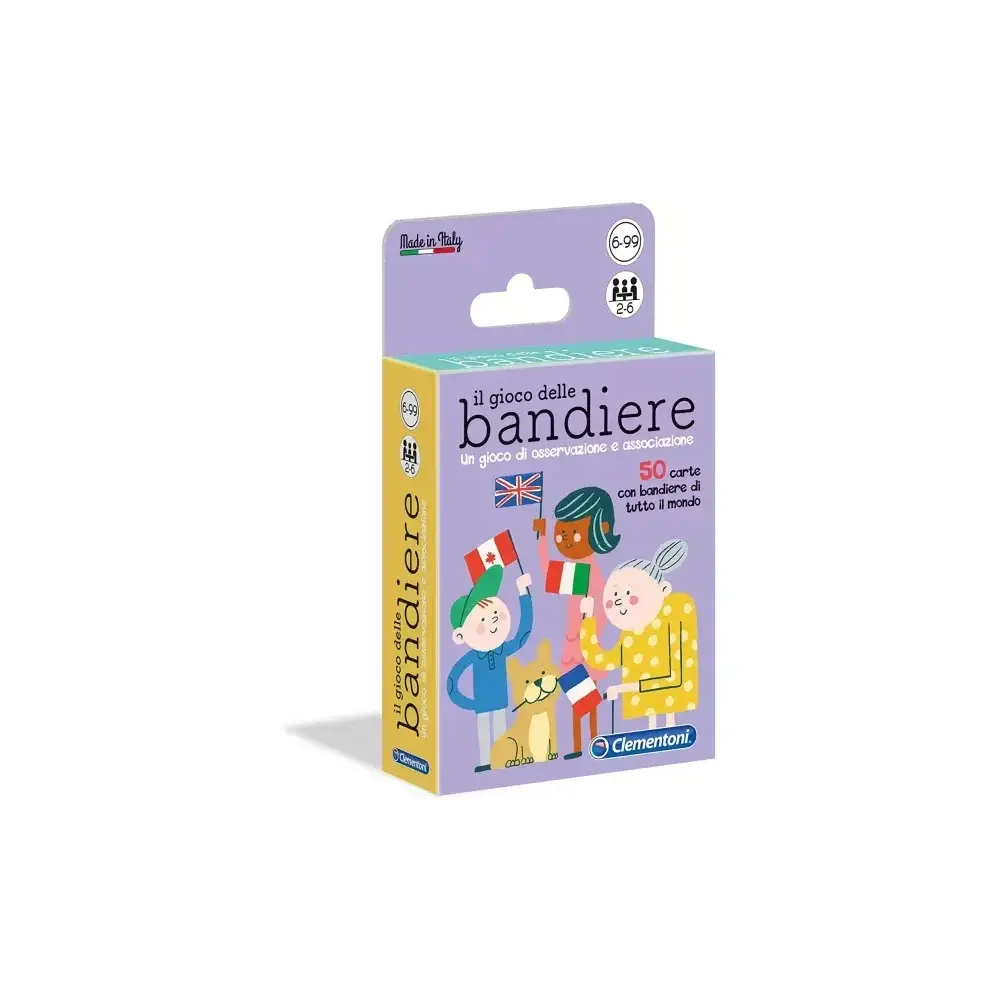 Gioco delle Bandiere – Carte con Nomi e Mappe di 50 Paesi Clementoni