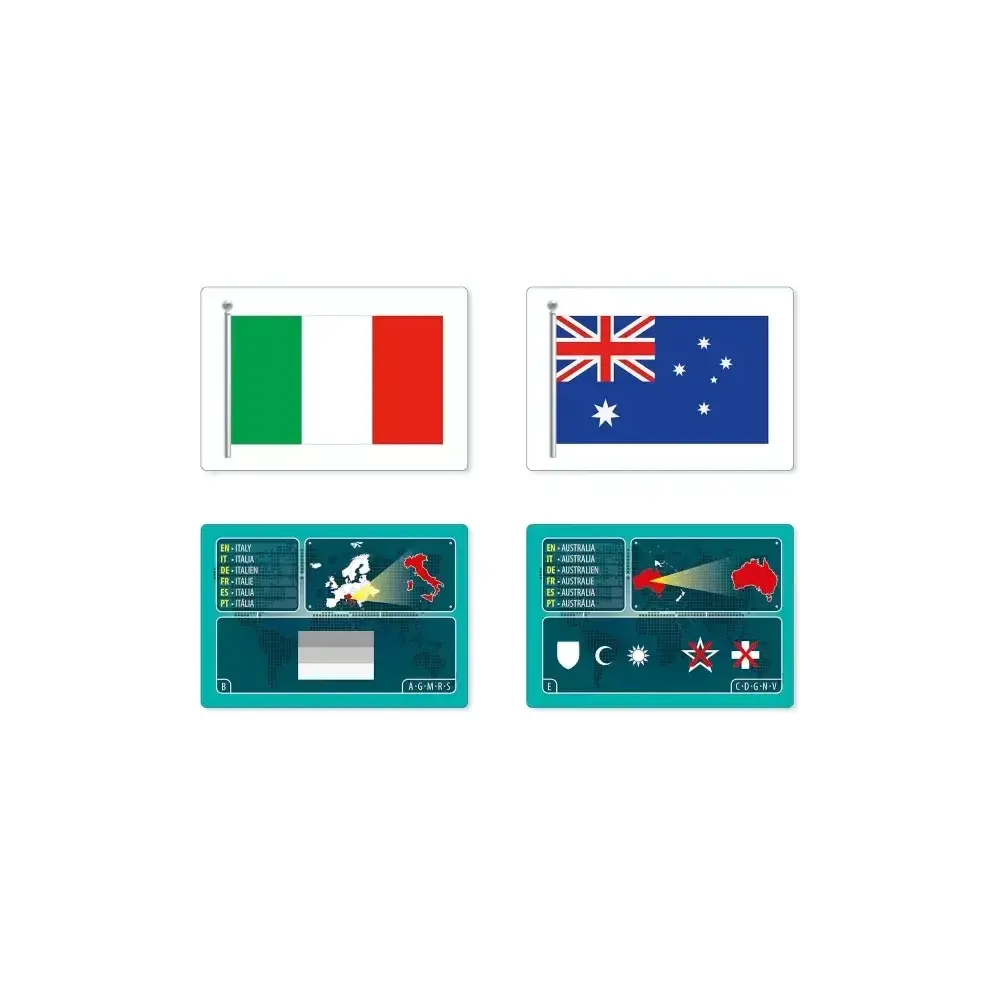 Gioco delle Bandiere – Carte con Nomi e Mappe di 50 Paesi Clementoni
