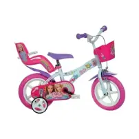 Bicicletta Barbie 12 Pollici con Cestino e Rotelle Dino Bikes