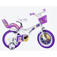 Bicicletta K-Pop Idol 14 Pollici con Cestino e Rotelle Dino Bikes
