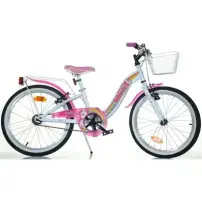 Bicicletta Unicorno Rosa 20 Pollici con Cestino Dino Bikes