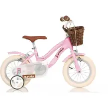 Bicicletta Bambina Retrò 20 Pollici Rosa con Cestino Dino Bikes