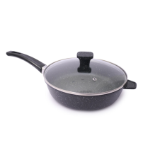 Padella Alta Antiaderente Nevada per Induzione con Coperchio cm 28