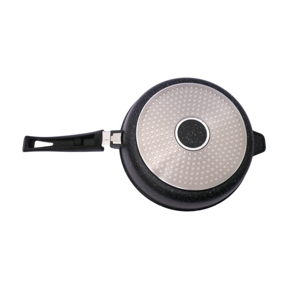 Padella Alta Antiaderente Nevada per Induzione con Coperchio cm 24