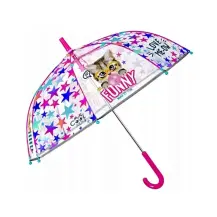 Ombrello Bambino Poe Funny 45 cm Manuale 8 Stecche Cupola Trasparente 