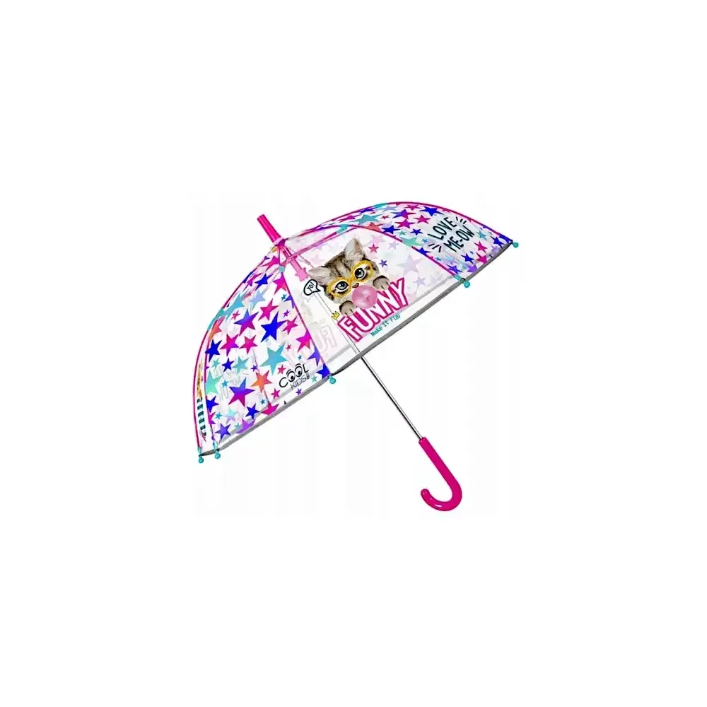 Ombrello Bambino Poe Funny 45 cm Manuale 8 Stecche Cupola Trasparente 