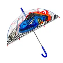 Ombrello Bambino Poe Racing 45 cm Manuale 8 Stecche Cupola Trasparente