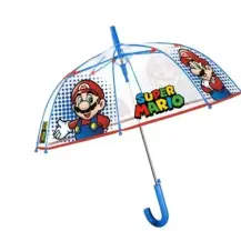 Ombrello Bambino Super Mario 45 cm Automatico Cupola Trasparente Perle