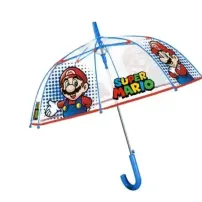 Ombrello Bambino Super Mario 45 cm Automatico Cupola Trasparente Perle
