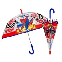 Ombrello Bambino Spiderman 45 cm Manuale Cupola Trasparente Antivento 