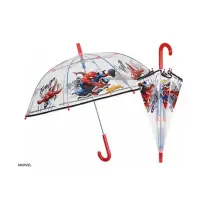 Ombrello Spiderman 45 cm Manuale Cupola Trasparente Fibra di Vetro Per
