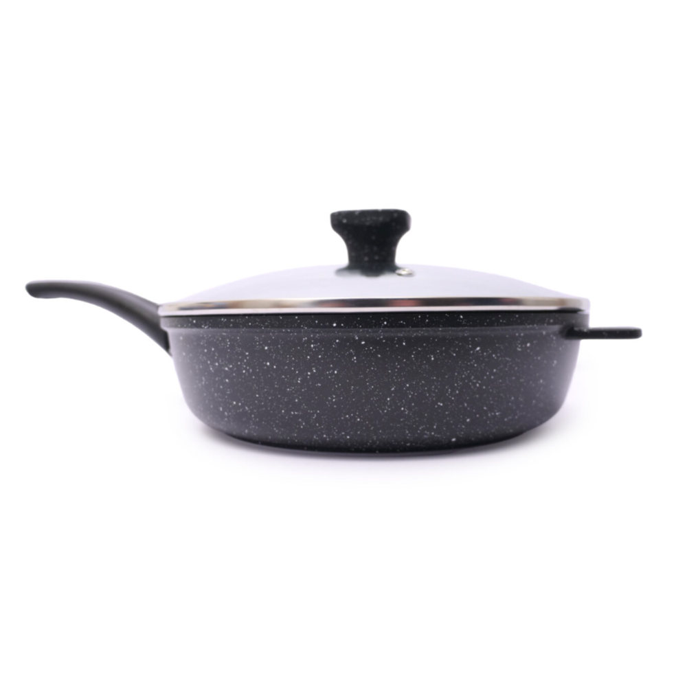 Padella Alta Antiaderente Nevada per Induzione con Coperchio cm 24