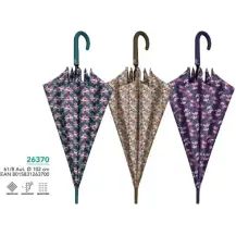 Ombrello Donna Lungo 61 cm Automatico Fantasia Floreale Perletti