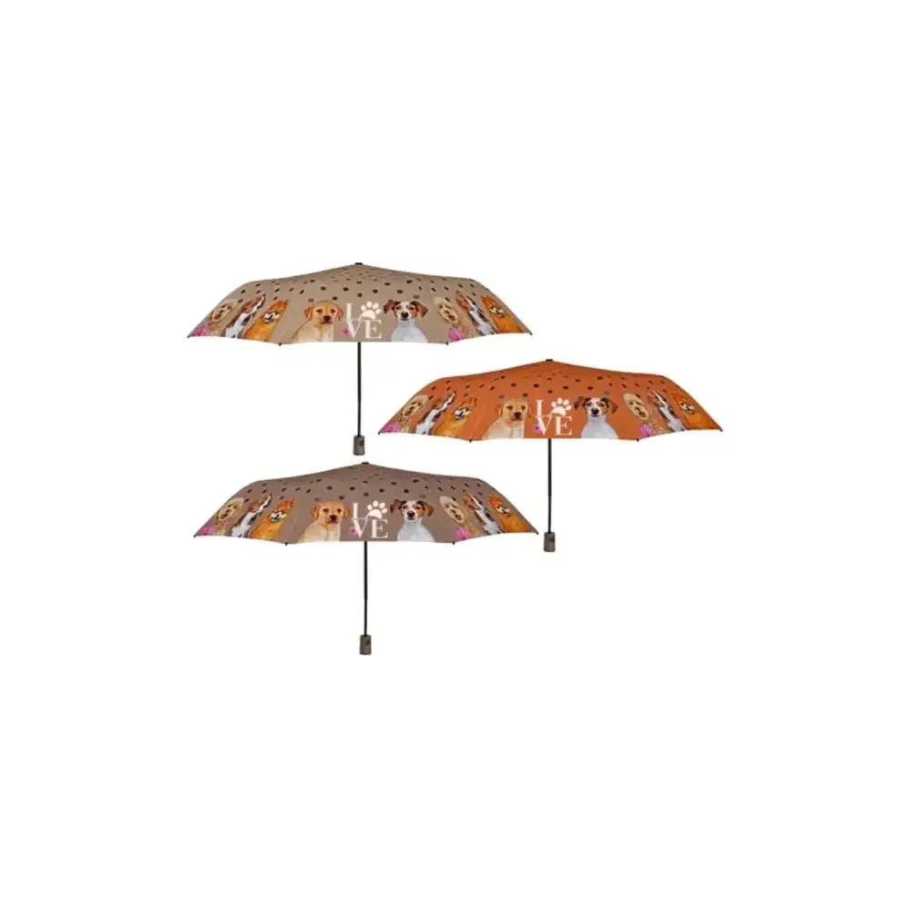 Ombrello Donna Mini Pieghevole Automatico Fantasia Cani e Gatti Perlet