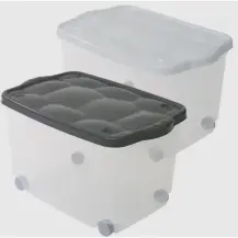 Storage Box Contenitore Portabiancheria 55 Litri 60x40x36 cm con Ruote