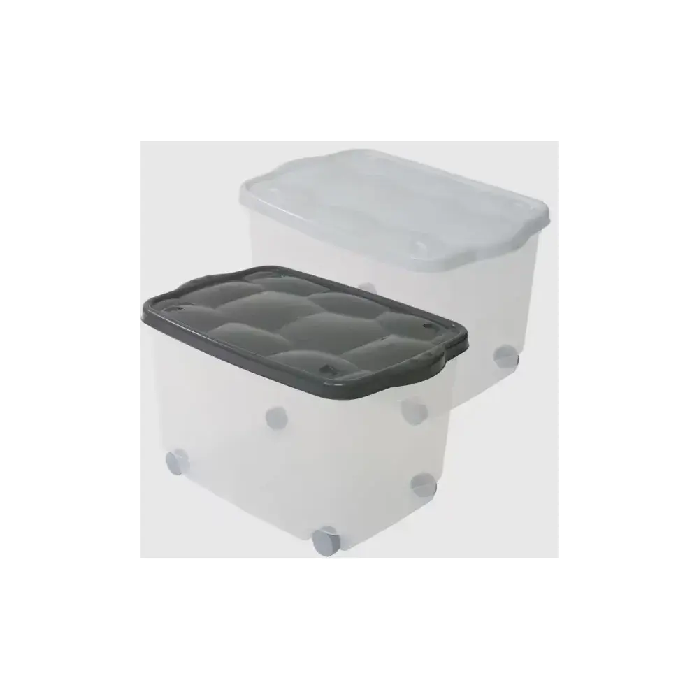Storage Box Contenitore Portabiancheria 55 Litri 60x40x36 cm con Ruote