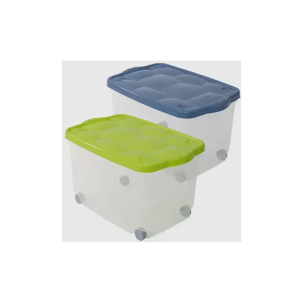 Storage Box Contenitore Portabiancheria 55 Litri 60x40x36 cm con Ruote