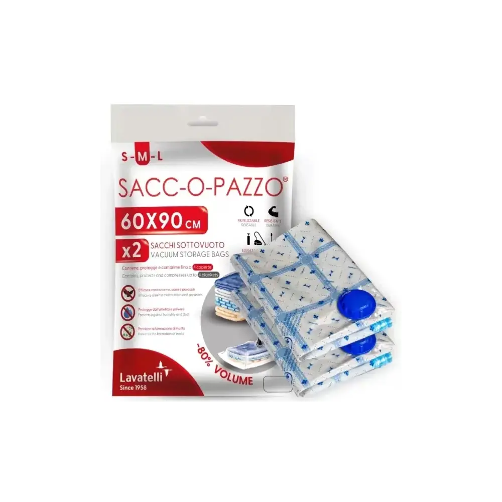 Sacchi Sottovuoto Sacc-o-Pazzo per Coperte Set 2 Pezzi Lavatelli