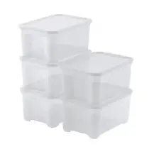 Set 5 Scatole Contenitore T Box Trasparenti con Coperchio Keter