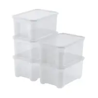 Set 5 Scatole Contenitore T Box Trasparenti con Coperchio Keter