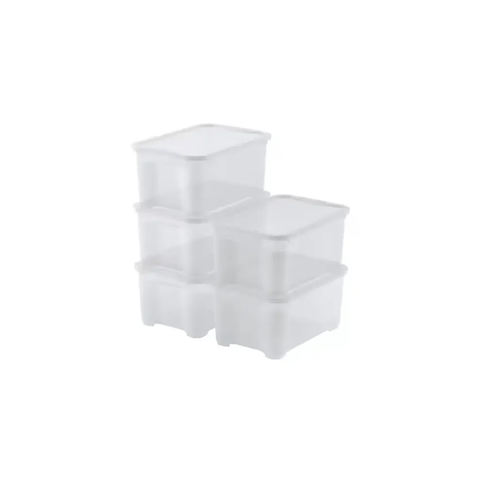 Set 5 Scatole Contenitore T Box Trasparenti con Coperchio Keter