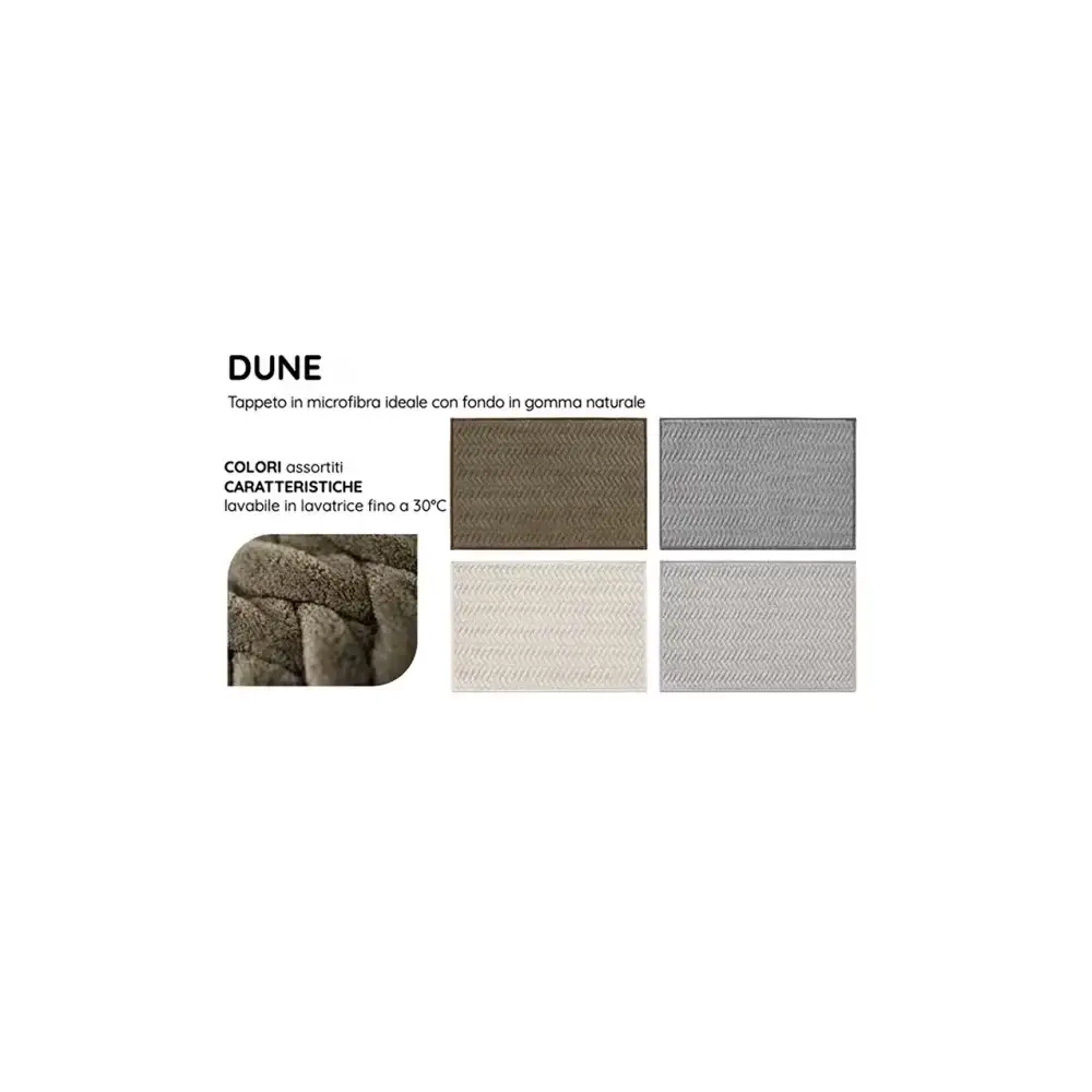 Tappeto Bagno Dune 45x80 cm in Microfibra con Fondo in Gomma Reds