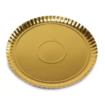 Vassoi Oro Tondi 24 cm in Cartoncino Guardini - Confezione da 3 Pezzi