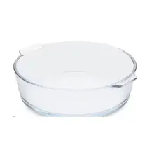 Teglia Rotonda 21 cm con Manici in Vetro Borosilicato Guardini