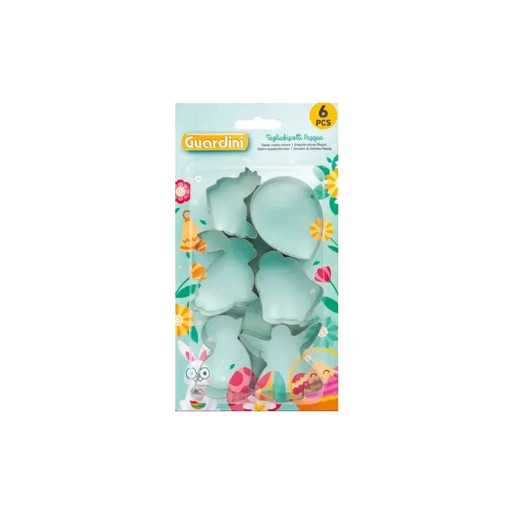 Tagliabiscotti Pasqua in Banda Stagnata Guardini - Confezione da 6 Pez
