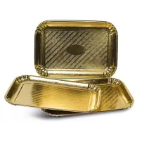 Vassoi Oro Rettangolari 19x28 cm in Cartoncino Guardini - Confezione d
