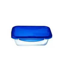 Contenitore Rettangolare 0,8 Litri in Vetro con Coperchio Ermetico Coo