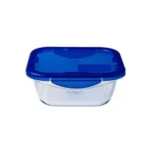 Contenitore Quadrato 0,8 Litri in Vetro con Coperchio Ermetico Cook & 