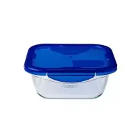 Contenitore Quadrato 0,8 Litri in Vetro con Coperchio Ermetico Cook & 